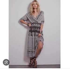 Free People Black and White High Low Dress